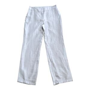 Chicos Travelers Pants Womens 0R 4R Silver Straight Leg Lined NWT Elastic Waist